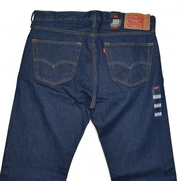 Levis 501 Original Fit Jeans Men's Size 36X36 Dark Rinse Stretch Denim NWT - Picture 6 of 13